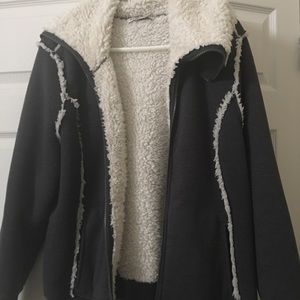 Sherpa liner zip jersey jacket